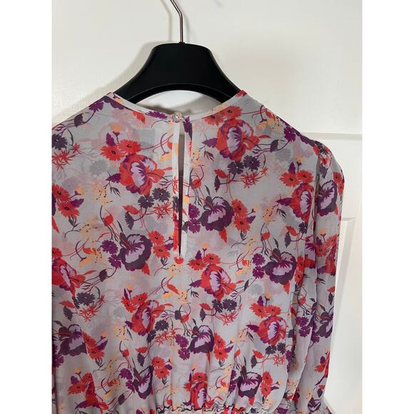 MISA Los Angeles Camila‎ Dress Purple Floral Smocked  Sleeve Mini Dress Sz Small - Picture 9 of 12